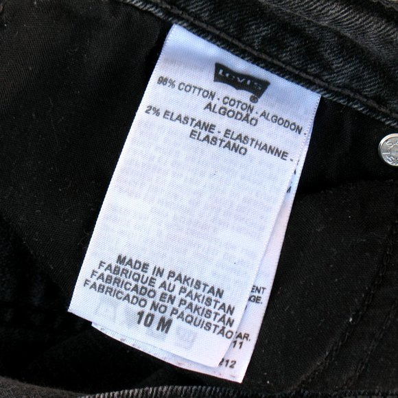 Levi's Mid Rise Skinny Black Fade Stretch Sz 10 M - Picture 6 of 6